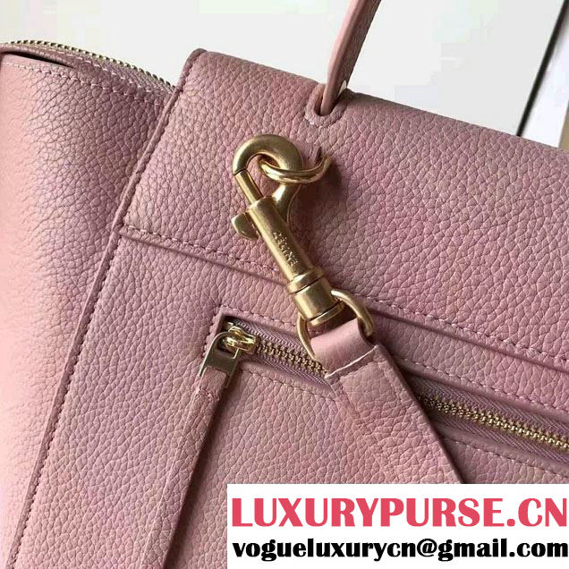 Celine Belt Tote Small Bag in Original Clemence Leather Pink
