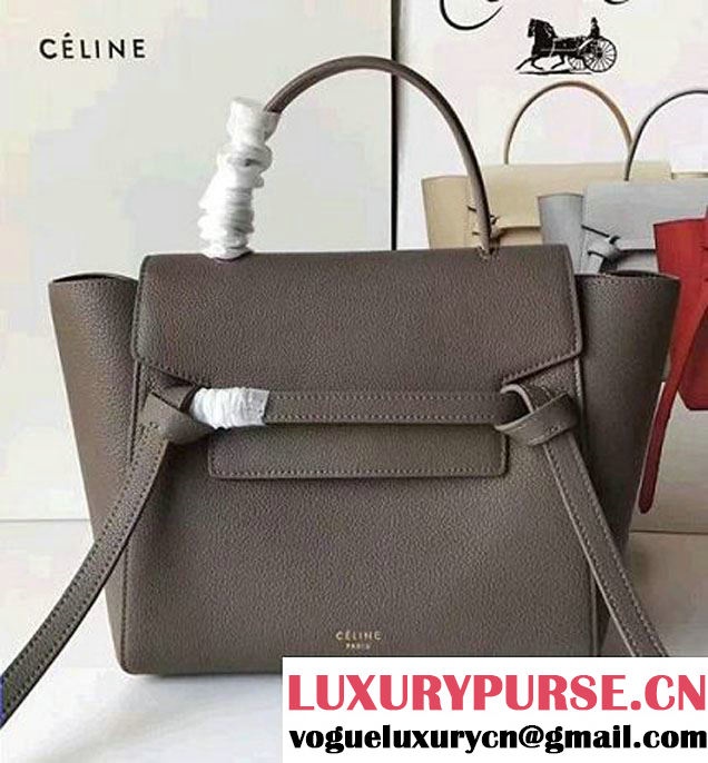 Celine Belt Tote Mini Bag in Original Clemence Leather Olive