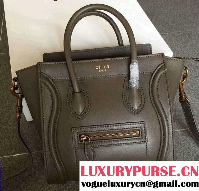 Celine Luggage Nano Tote Bag in Original Calfskin Leather