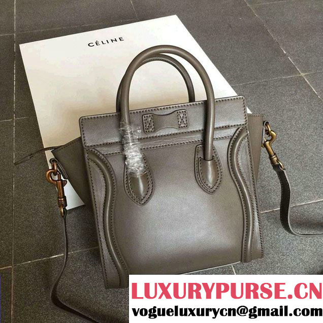 Celine Luggage Nano Tote Bag in Original Calfskin Leather