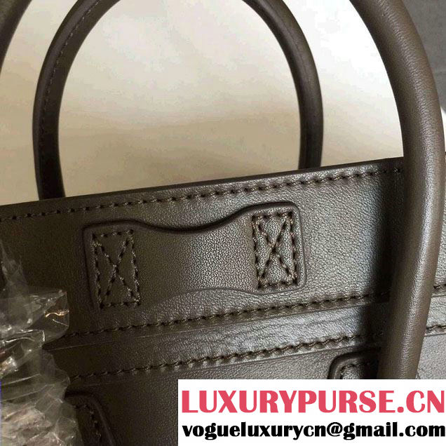 Celine Luggage Nano Tote Bag in Original Calfskin Leather