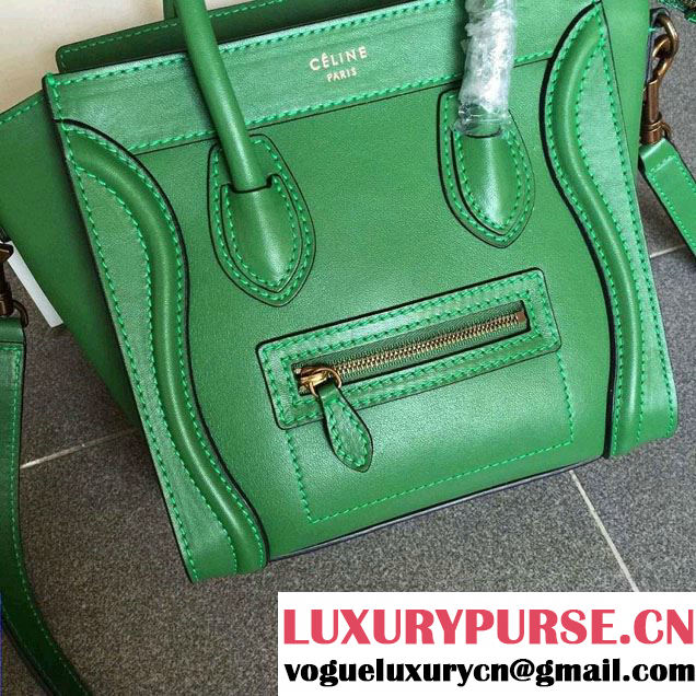 Celine Luggage Nano Tote Bag in Original Calfskin Leather
