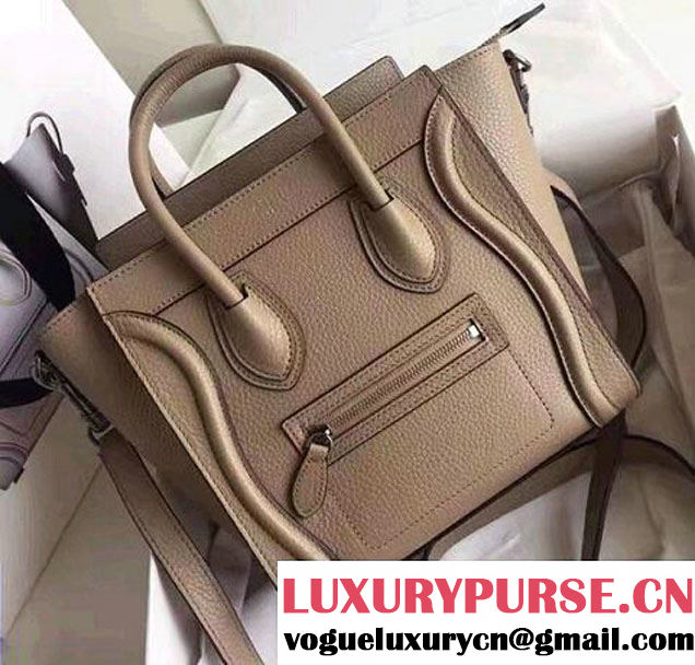 Celine Luggage Nano Tote Bag in Original Grained Leather