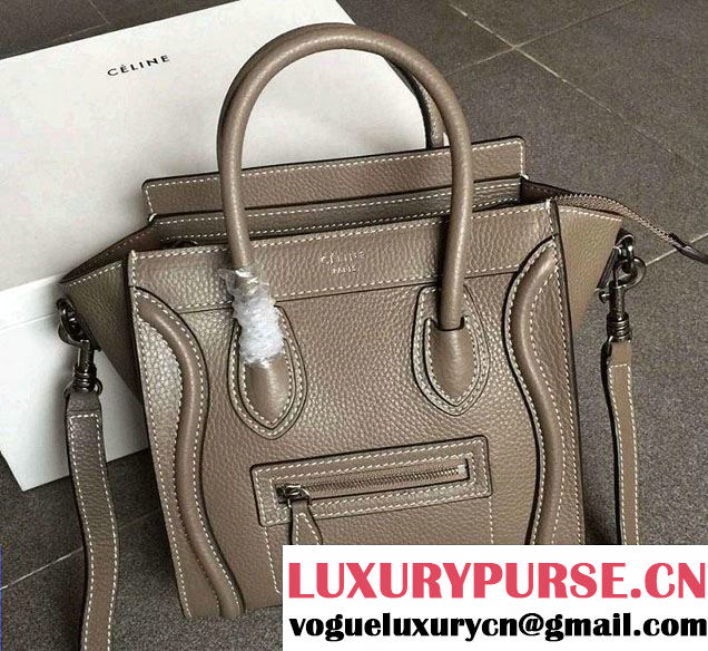 Celine Luggage Nano Tote Bag in Original Grained Leather