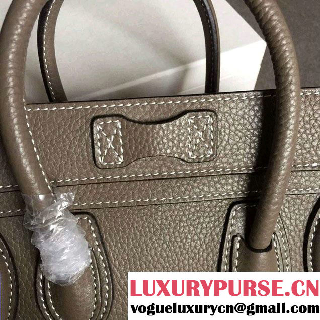 Celine Luggage Nano Tote Bag in Original Grained Leather