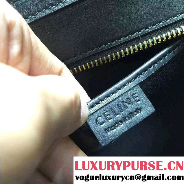 Celine Luggage Nano Tote Bag in Original Leather Black/Grained White/Etoupe 2016