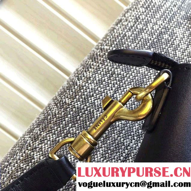 Celine Luggage Nano Tote Bag in Original Leather Black/Royal Blue/Sky Blue 2016