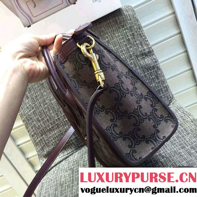Celine Luggage Nano Tote Bag in Original Leather Burgundy/Fabric 2016