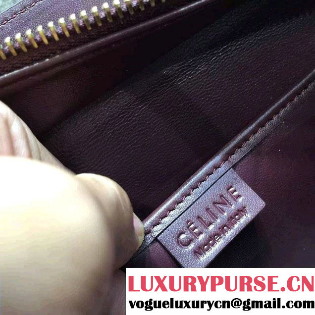 Celine Luggage Nano Tote Bag in Original Leather Burgundy/Fabric 2016