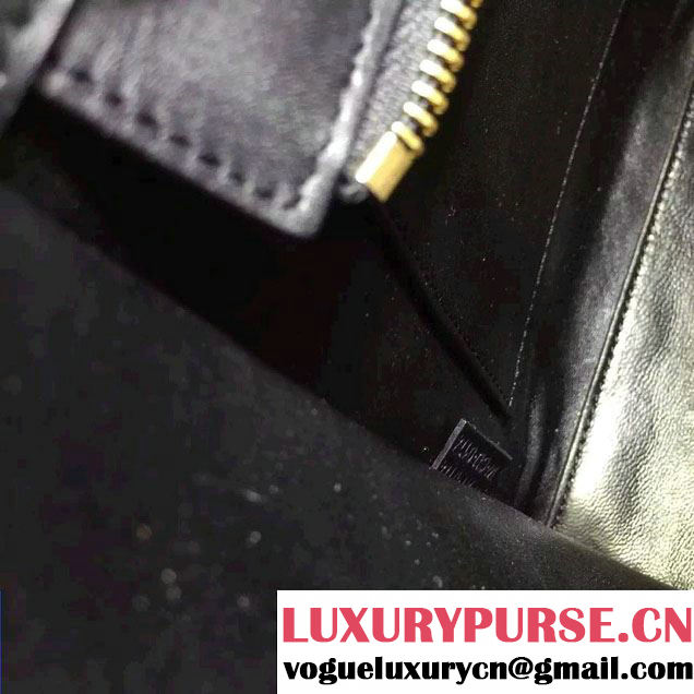 Celine Luggage Nano Tote Bag in Original Leather Black/Fabric 2016