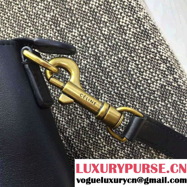 Celine Luggage Nano Tote Bag in Original Leather Black/Croco Pattern 2016