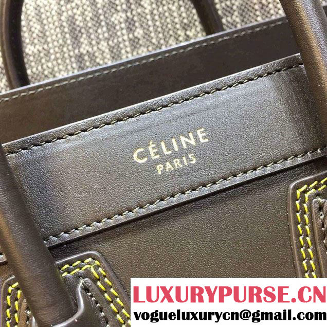 Celine Luggage Nano Tote Bag in Original Leather Olive Green/Blue/Red/Yellow 2016