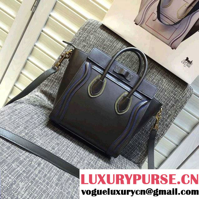 Celine Luggage Nano Tote Bag in Original Leather Olive Green/Blue/Red/Yellow 2016