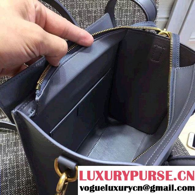 Celine Luggage Nano Tote Bag in Original Smooth Calfskin Gray 2016