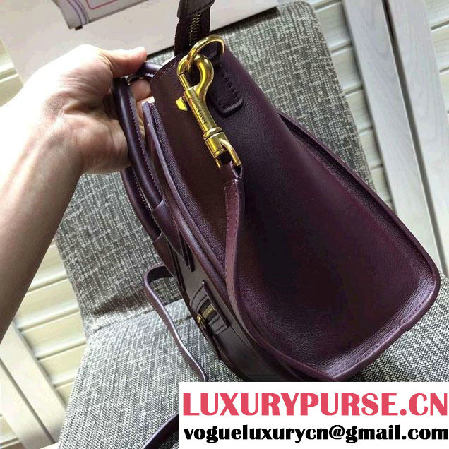Celine Luggage Nano Tote Bag in Original Smooth Calfskin Burgundy 2016
