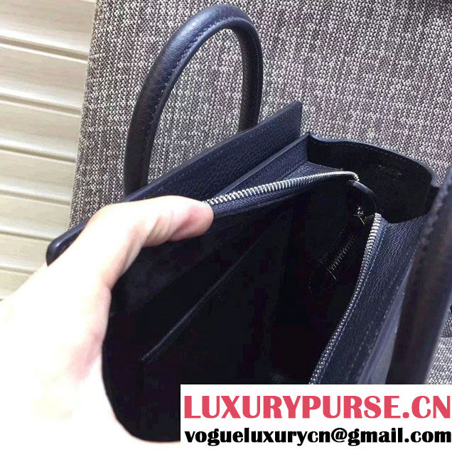 Celine Luggage Nano Tote Bag in Original Grained Leather Black 2016