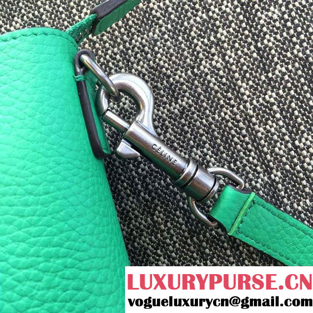 Celine Luggage Nano Tote Bag in Original Grained Leather Green 2016