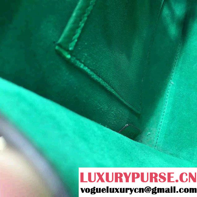 Celine Luggage Nano Tote Bag in Original Grained Leather Green 2016