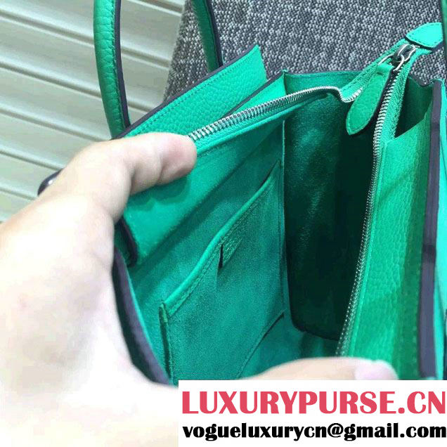 Celine Luggage Nano Tote Bag in Original Grained Leather Green 2016
