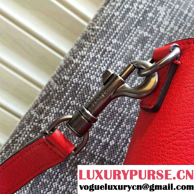 Celine Luggage Nano Tote Bag in Original Goatskin Leather Cerise 2016