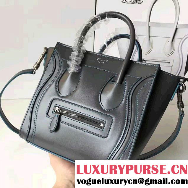 Celine Luggage Nano Tote Bag In Original Calfskin Leather Etoupe 2017