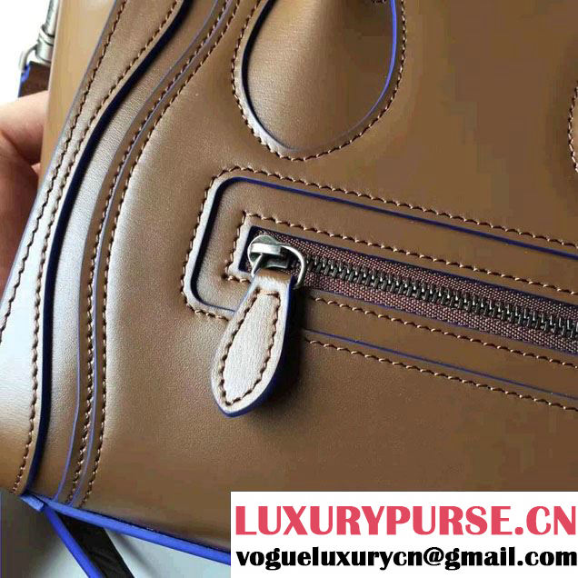 Celine Luggage Nano Tote Bag In Original Calfskin Smooth Leather Caramel