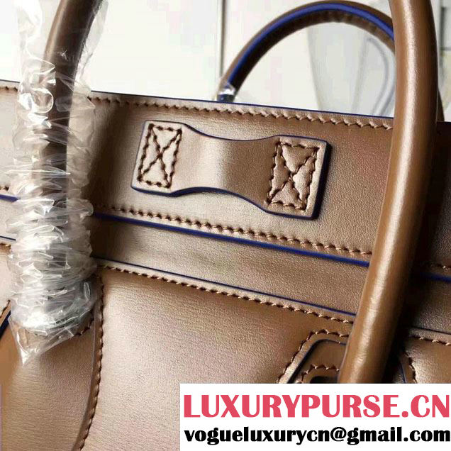 Celine Luggage Nano Tote Bag In Original Calfskin Smooth Leather Caramel
