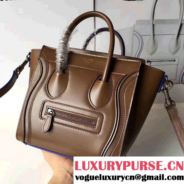 Celine Luggage Nano Tote Bag In Original Calfskin Smooth Leather Caramel