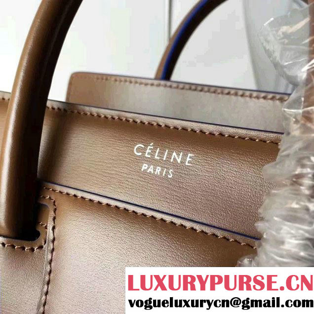 Celine Luggage Nano Tote Bag In Original Calfskin Smooth Leather Caramel