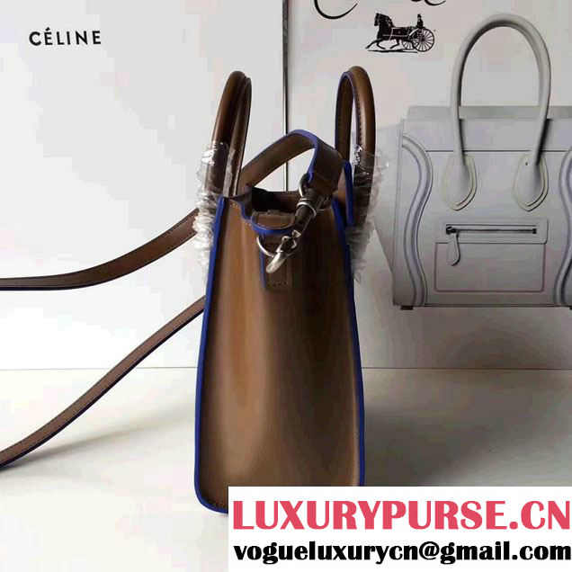 Celine Luggage Nano Tote Bag In Original Calfskin Smooth Leather Caramel