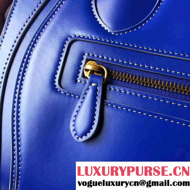 Celine Luggage Micro Tote Bag In Original Calfskin Smooth Leather Sapphire