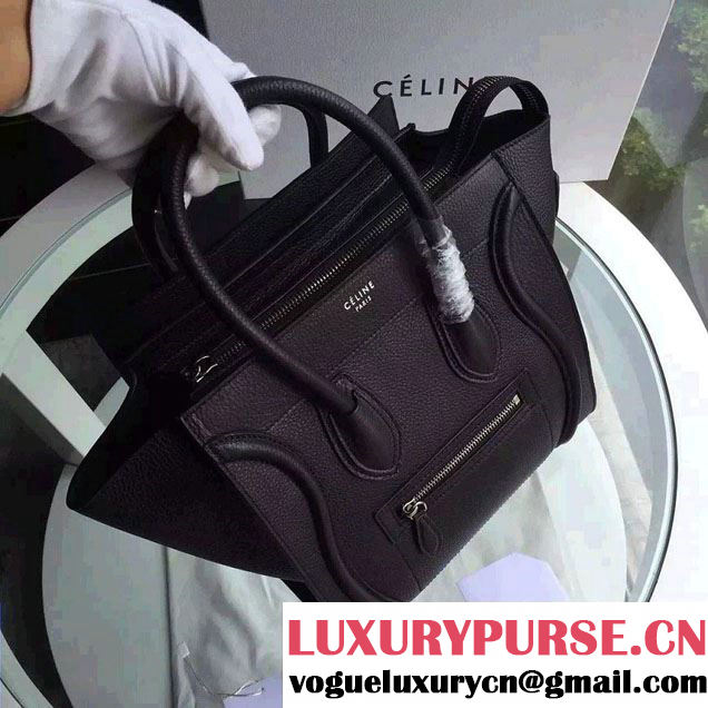 Celine Luggage Mini Tote Bag in Original Grained Leather Black