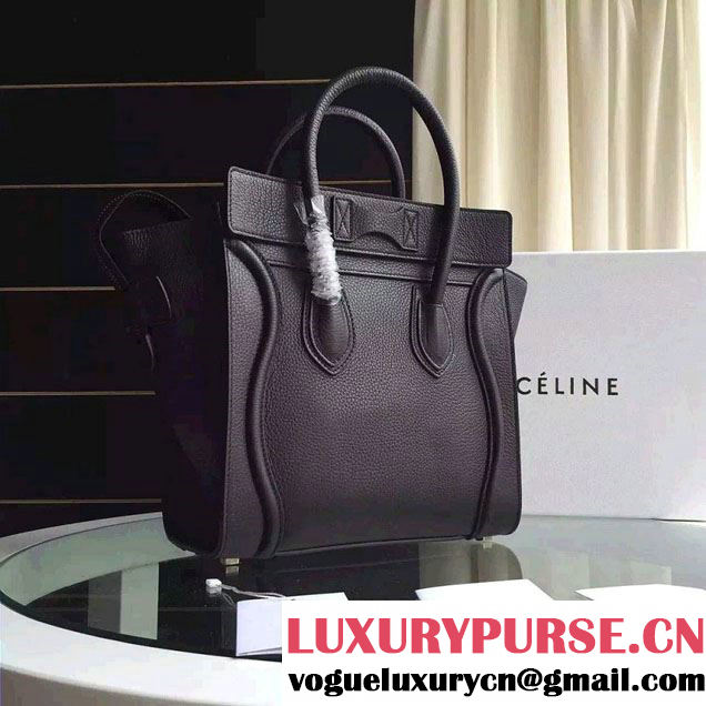 Celine Luggage Mini Tote Bag in Original Grained Leather Black
