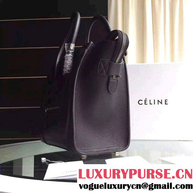 Celine Luggage Mini Tote Bag in Original Grained Leather Black