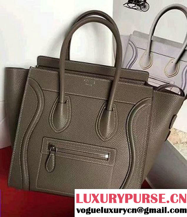 Celine Luggage Mini Tote Bag in Original Grained Leather Iron Gray