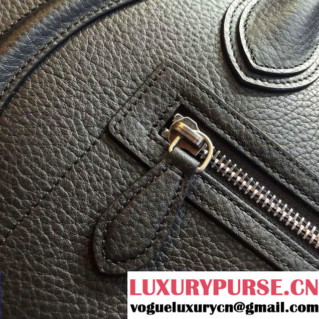 Celine Luggage Micro Tote Bag in Original Grained Leather Black 2016