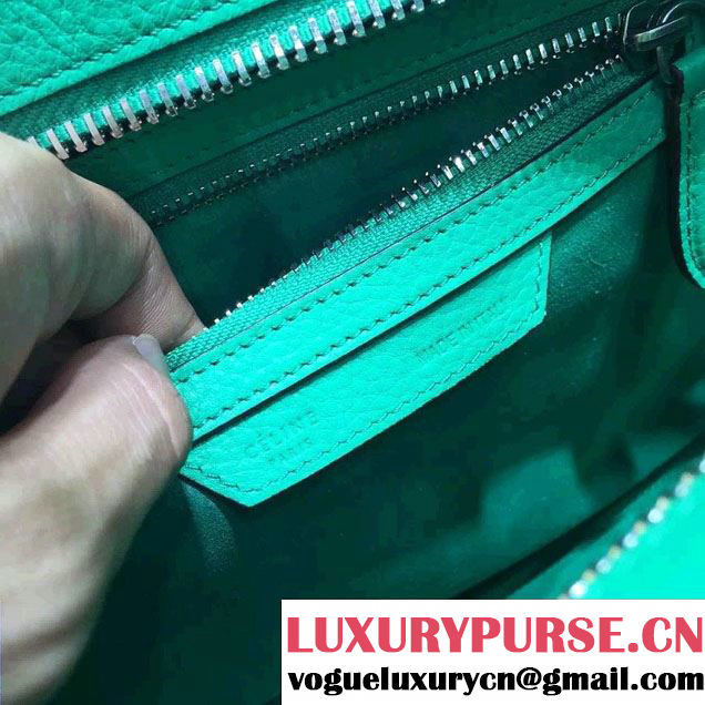 Celine Luggage Micro Tote Bag in Original Grained Leather Green 2016