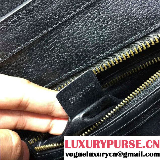 Celine Luggage Micro Tote Bag in Original Goatskin Leather Black 2016