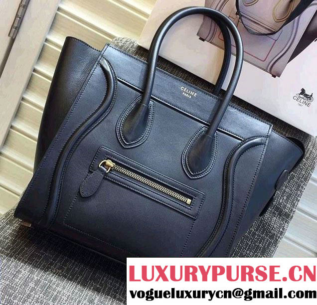 Celine Luggage Micro Tote Bag in Original Smooth Calfskin Black 2016