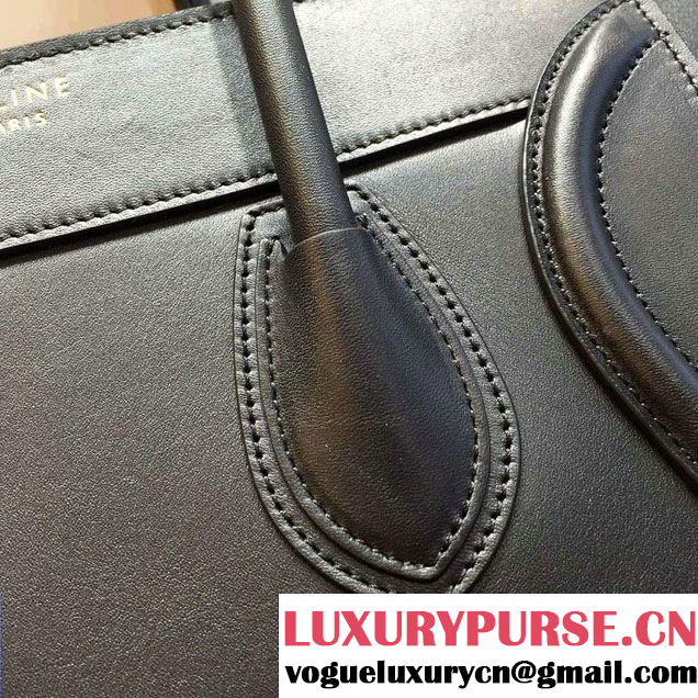 Celine Luggage Micro Tote Bag in Original Smooth Calfskin Black 2016