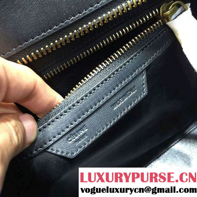 Celine Luggage Micro Tote Bag in Original Smooth Calfskin Black 2016