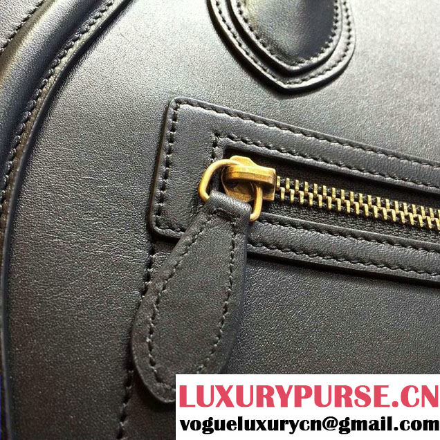 Celine Luggage Micro Tote Bag in Original Smooth Calfskin Black 2016
