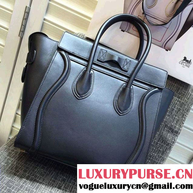 Celine Luggage Micro Tote Bag in Original Smooth Calfskin Black 2016