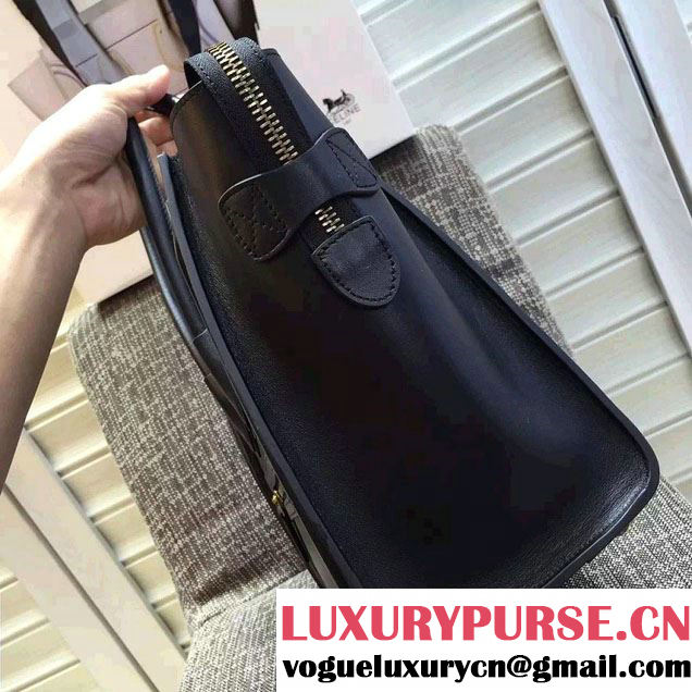 Celine Luggage Micro Tote Bag in Original Smooth Calfskin Black 2016
