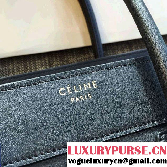Celine Luggage Micro Tote Bag in Original Smooth Calfskin Black 2016