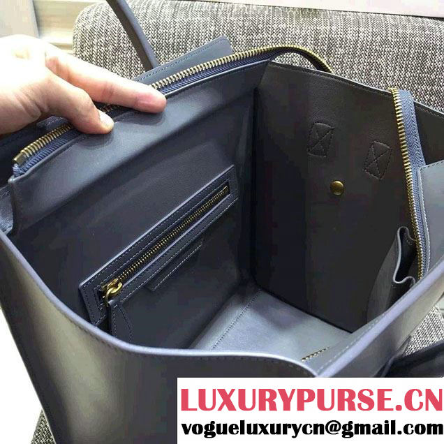 Celine Luggage Micro Tote Bag in Original Smooth Calfskin Gray 2016