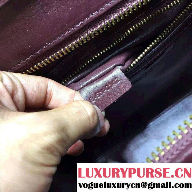 Celine Luggage Micro Tote Bag in Original Smooth Calfskin Burgundy 2016
