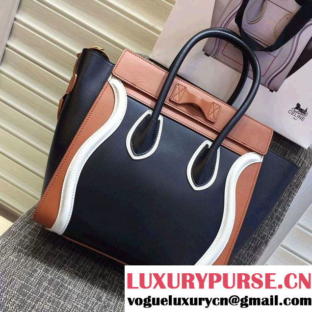 Celine Luggage Micro Tote Bag in Original Leather Black/White/Khaki/Navy Blue 2016