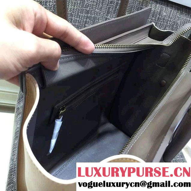 Celine Luggage Micro Tote Bag in Original Leather Coffee/White/Apricot 2016