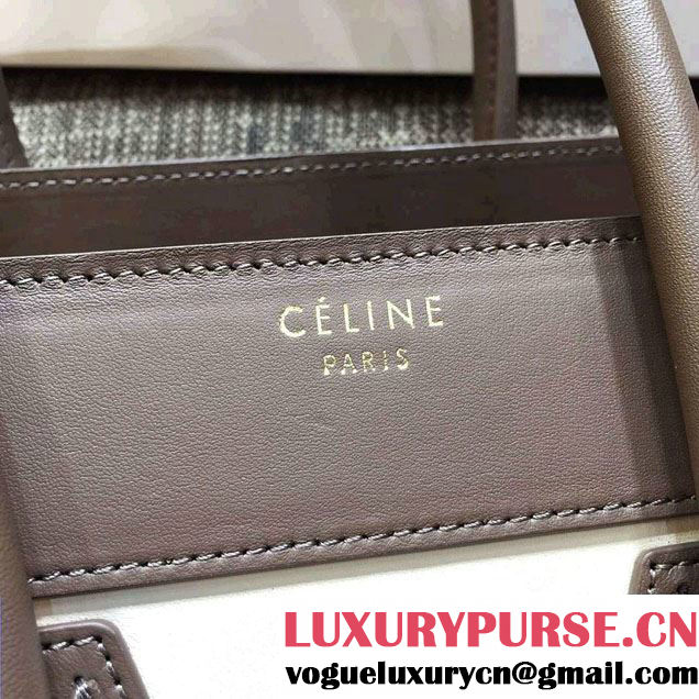 Celine Luggage Micro Tote Bag in Original Leather Coffee/White/Apricot 2016